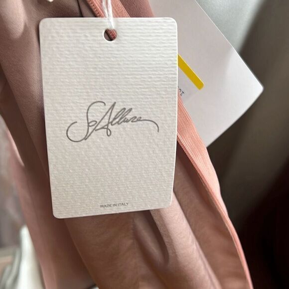 NWT SOALLURE Satin Blush Long Trapeze Dress (004) - Picture 16 of 16